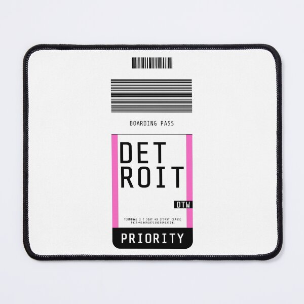 Item preview, Detroit Boarding Pass DTW (Pink) designed and sold by lukassfr.