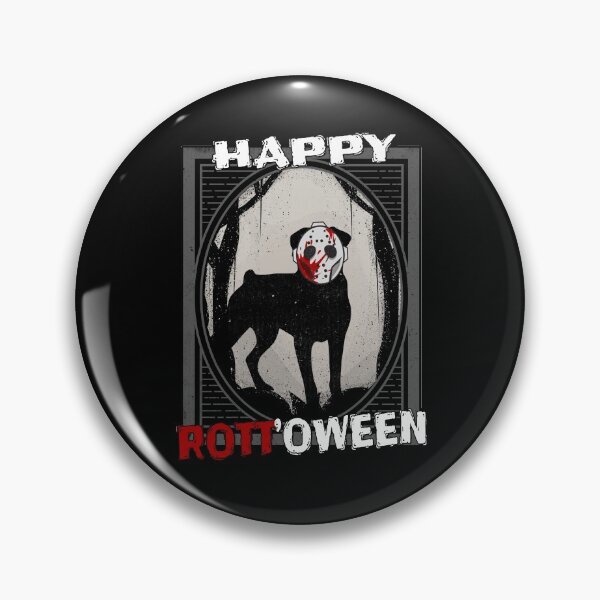 Item preview, Happy Rottoween - Rottweiler in Hockey Mask Halloween Dog Gift designed and sold by Guarddogdrive.