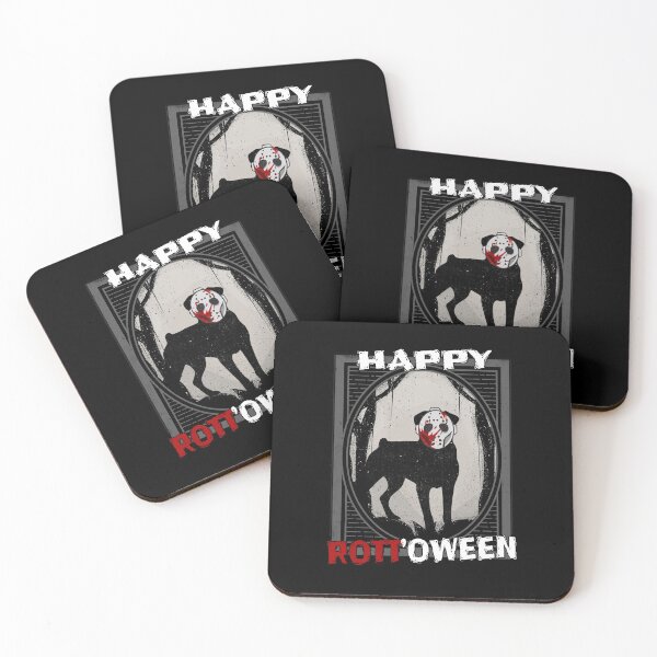 Item preview, Happy Rottoween - Rottweiler in Hockey Mask Halloween Dog Gift designed and sold by Guarddogdrive.