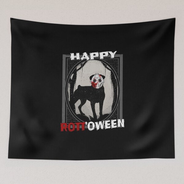 Item preview, Happy Rottoween - Rottweiler in Hockey Mask Halloween Dog Gift designed and sold by Guarddogdrive.