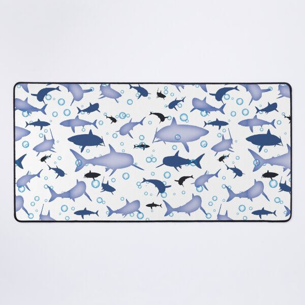 Item preview, White and Blue Shark Pattern designed and sold by TMBTM.