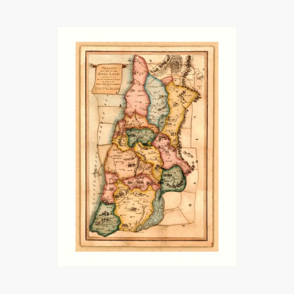Map Of The Holy Land 1815 Art Print