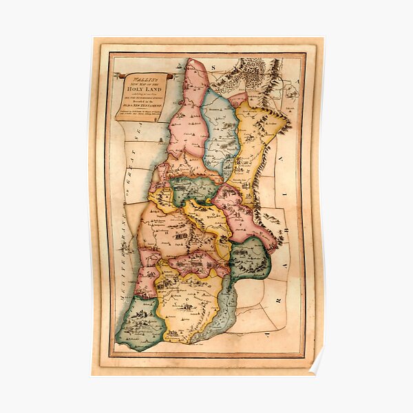 Map Of The Holy Land 1815 Poster