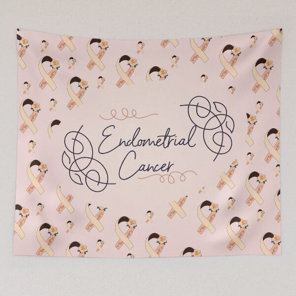 Item preview, Endometrial Cancer Awareness, Endometrial Cancer Ribbon Pattern designed and sold by AnsDesigns.