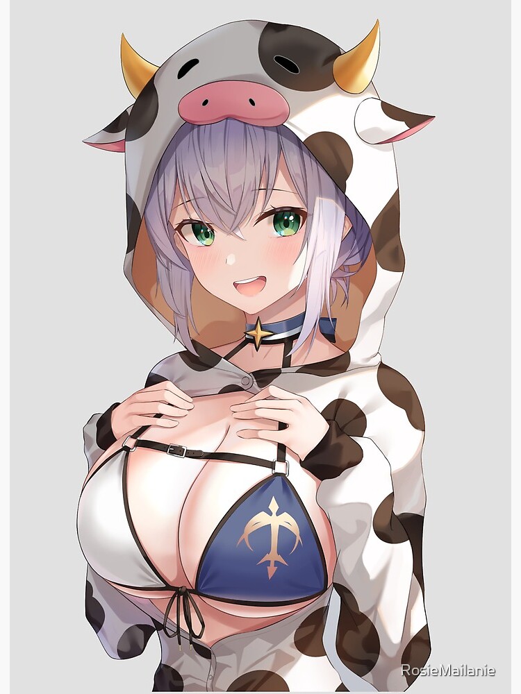 cow girl, hanging boobs, Shirogane Noel, anime girls, boobs