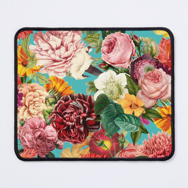 Item preview, Vintage peony garden light blue background cottagecore pattern designed and sold by PG Illustration.