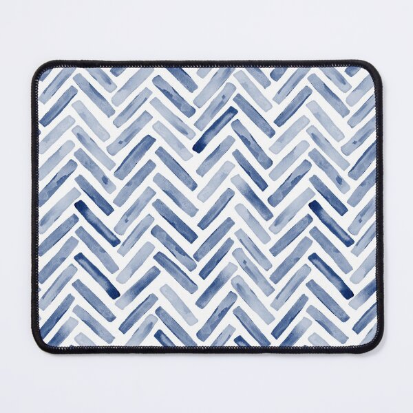 Item preview, Indigo Blue Watercolor Herringbone Chevron designed and sold by Erin Kendal.
