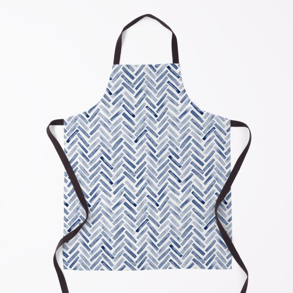 Item preview, Indigo Blue Watercolor Herringbone Chevron designed and sold by Erin Kendal.