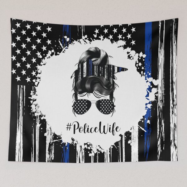 Item preview, US Flag Police Wife Bun Hair designed and sold by Shawa Shop.