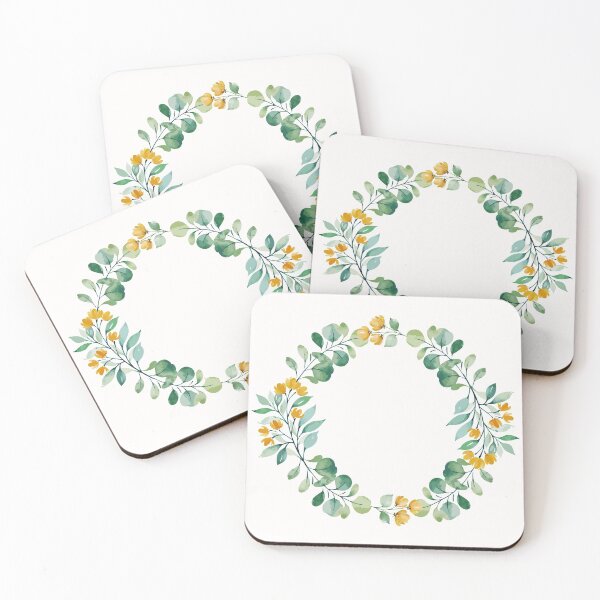 Item preview, Watercolor Leaves and Flowers Wreath designed and sold by monodesigns.