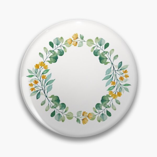 Artikelvorschau, Aquarell Blätter und Blumen Kranz entworfen und verkauft von monodesigns.