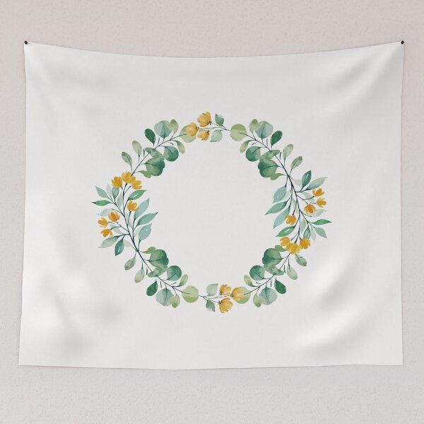 Item preview, Watercolor Leaves and Flowers Wreath designed and sold by monodesigns.