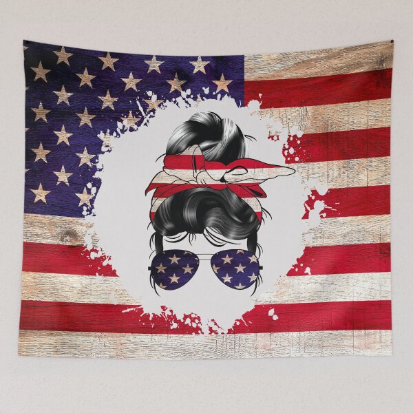 Item preview, US Flag Mom Life Mom Bun Hair designed and sold by Shawa Shop.