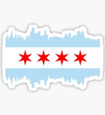 Chicago Skyline Flag Sticker