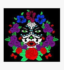 Sugar skull green eyes Photographic Print