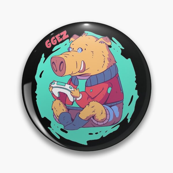 Item preview, Cartoon Wild Boar Playing Video Games - GGEZ designed and sold by MnEmzStudio.