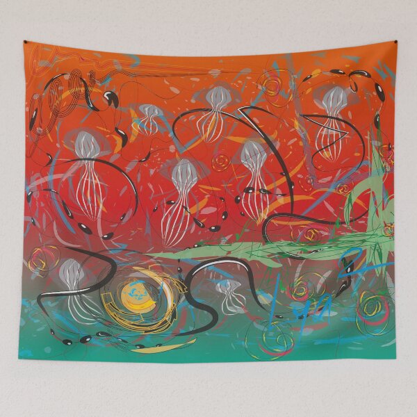 Item preview, Seabed Jelly Red original artwork designed and sold by Cultour.