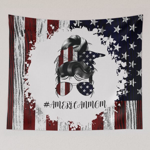 Item preview, AMERICAN Mom US Flag Bun Hair designed and sold by Shawa Shop.