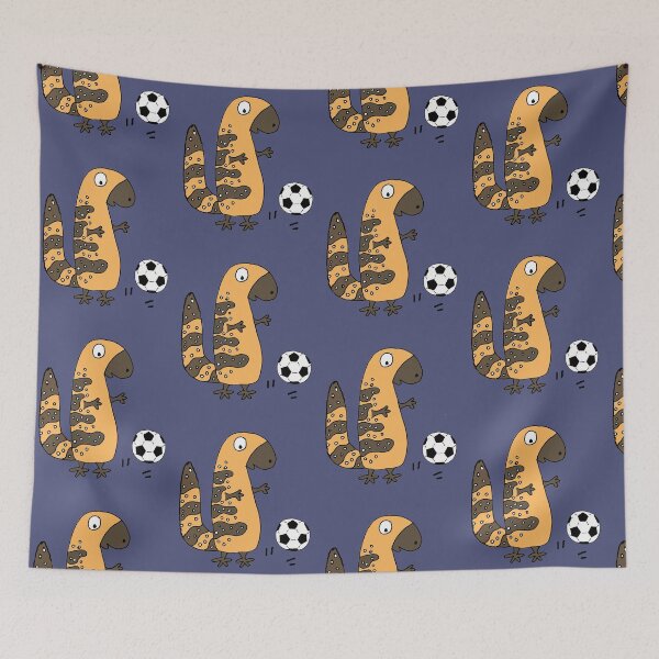 Item preview, Funny Gila Monster Playing Soccer Cartoon designed and sold by Nature's Fancy.