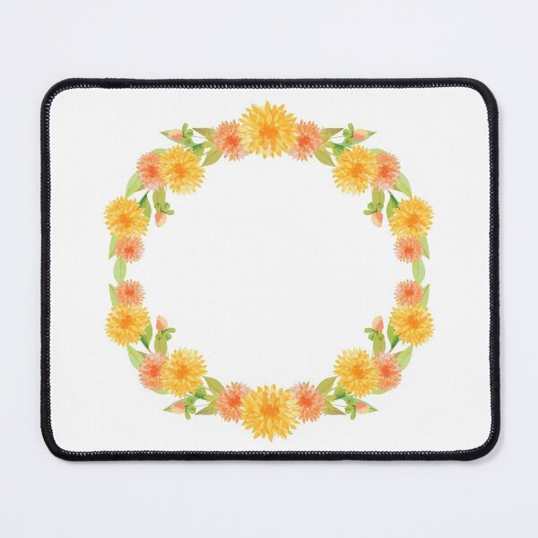 Item preview, Watercolor Orange Flowers Wreath designed and sold by monodesigns.