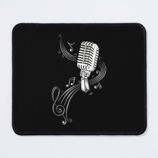 Item preview, Retro microphone with music notes and clef. designed and sold by Christine Krahl.