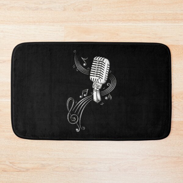 Item preview, Retro microphone with music notes and clef. designed and sold by Christine Krahl.
