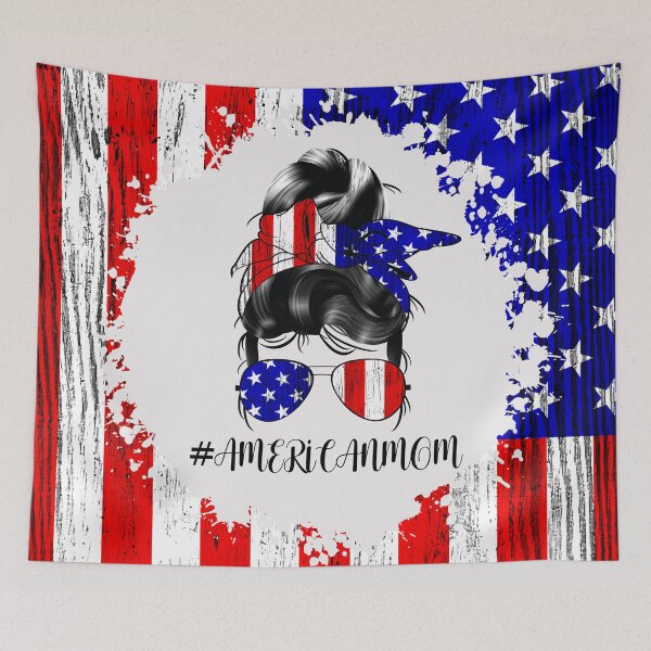 Item preview, AMERICAN Mom US Flag Bun Hair l designed and sold by Shawa Shop.