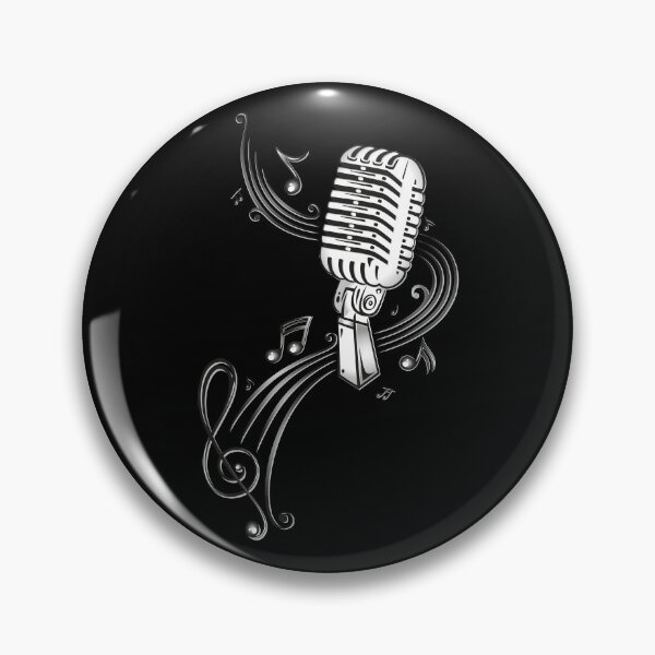 Item preview, Retro microphone with music notes and clef. designed and sold by Christine Krahl.
