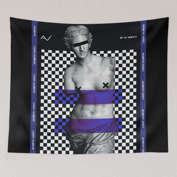 Item preview, Greek Vaporwave Aesthetic Colorful Deep Blue designed and sold by OWLvision33.