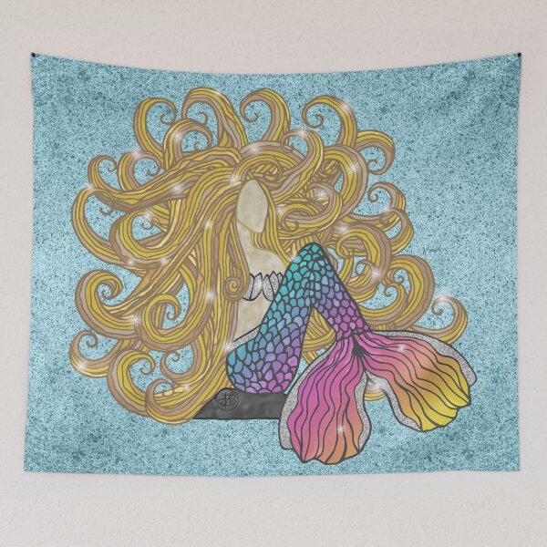 Item preview, Blond Rainbow Mermaid designed and sold by artlovepassion.