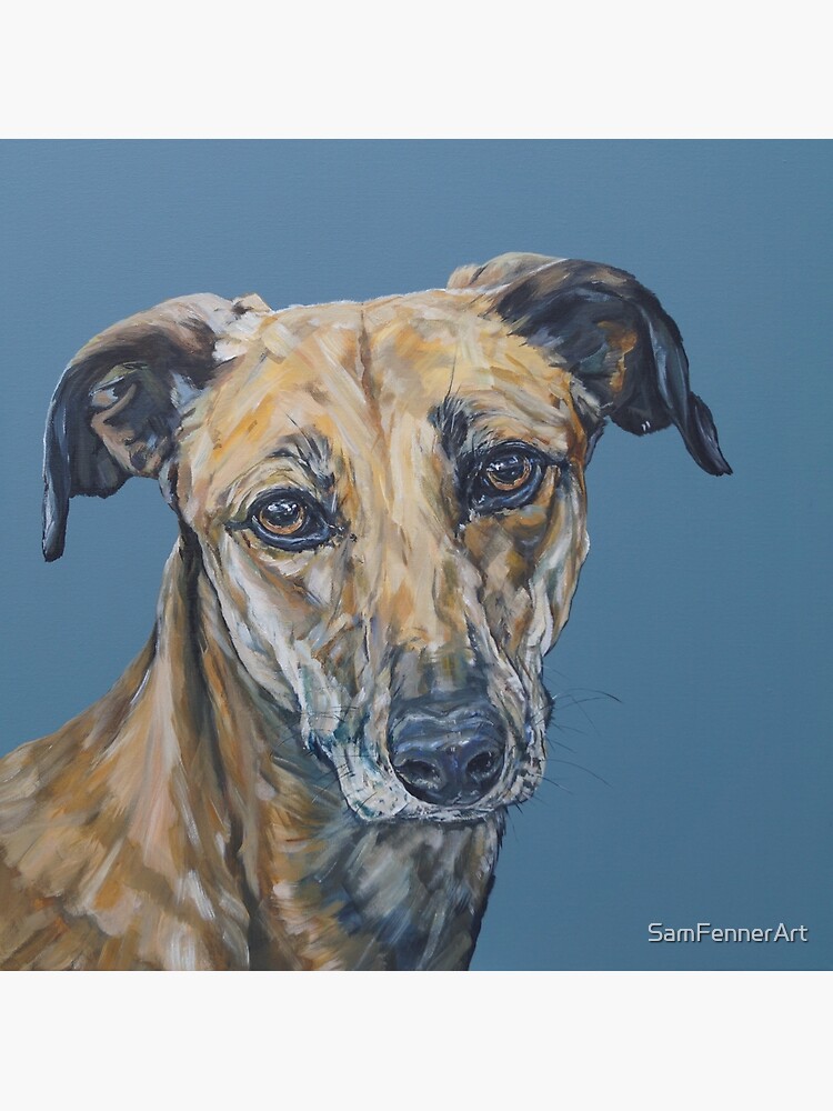 "Jake. Dog painting art by awardwinning UK artist Sam Fenner" Poster