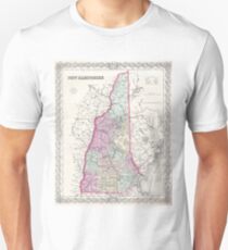 Vintage Map of New Hampshire (1855) Unisex T-Shirt
