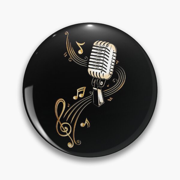 Item preview, Retro microphone with music notes and clef. designed and sold by Christine Krahl.
