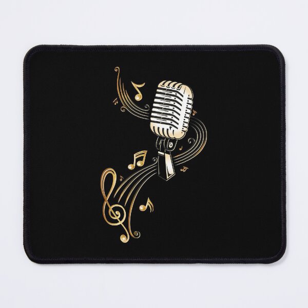 Item preview, Retro microphone with music notes and clef. designed and sold by Christine Krahl.