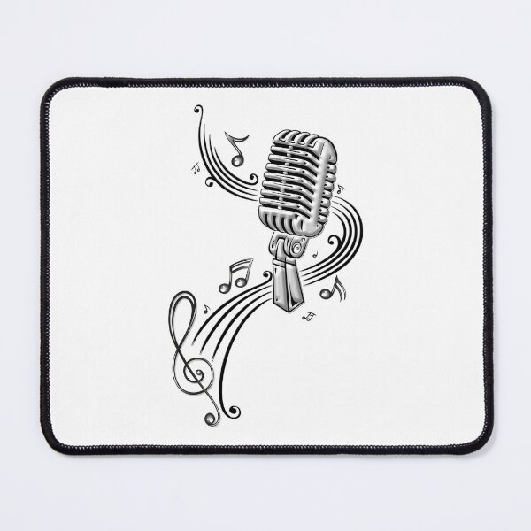 Item preview, Retro microphone with music notes and clef. designed and sold by Christine Krahl.