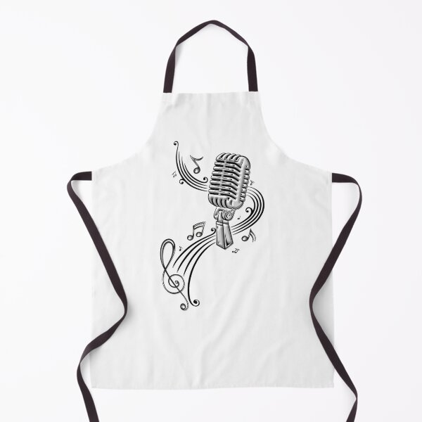 Item preview, Retro microphone with music notes and clef. designed and sold by Christine Krahl.