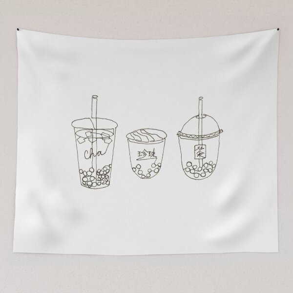 Item preview, One-line BBT Boba Bubble Tea designed and sold by lalashellsArt.