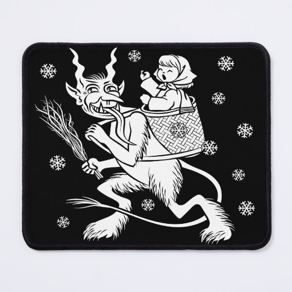 Item preview, Creepy Christmas devil carrying crying child Merry Krampus designed and sold by SpreadForSatan.