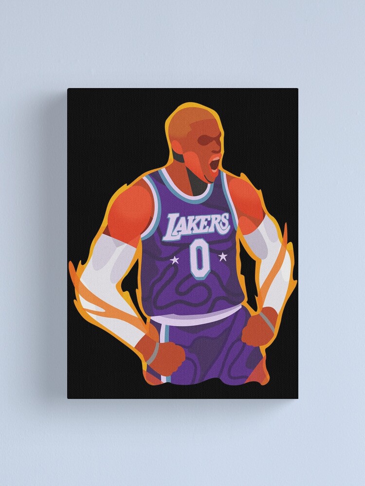 Russell Westbrook 0 Los Angeles Lakers Black Mamba Jersey Canvas Print for  Sale by Basketball For Life