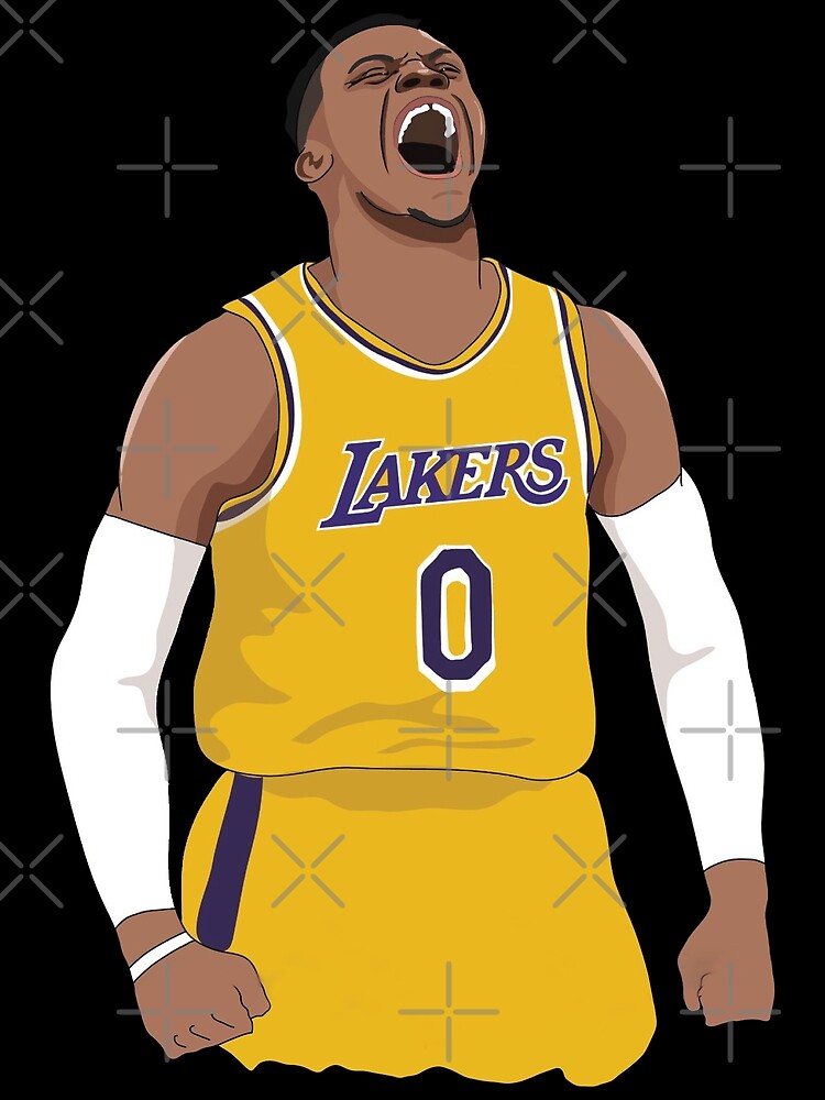 Russell Westbrook 0 Los Angeles Lakers Black Mamba Jersey Canvas Print for  Sale by Basketball For Life