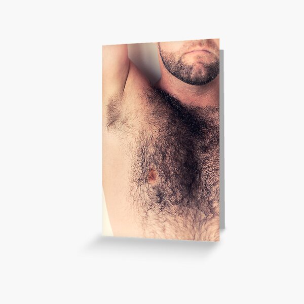 Pablo - Chest, Armpit & Beard / Dark hairy male torso with chest, armpit and beard Greeting Card