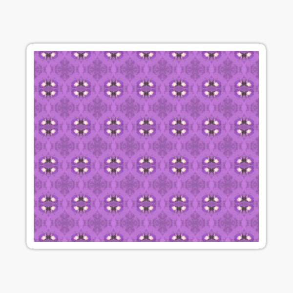 elegant curling fern, old fashioned rose pattern on purple Sticker