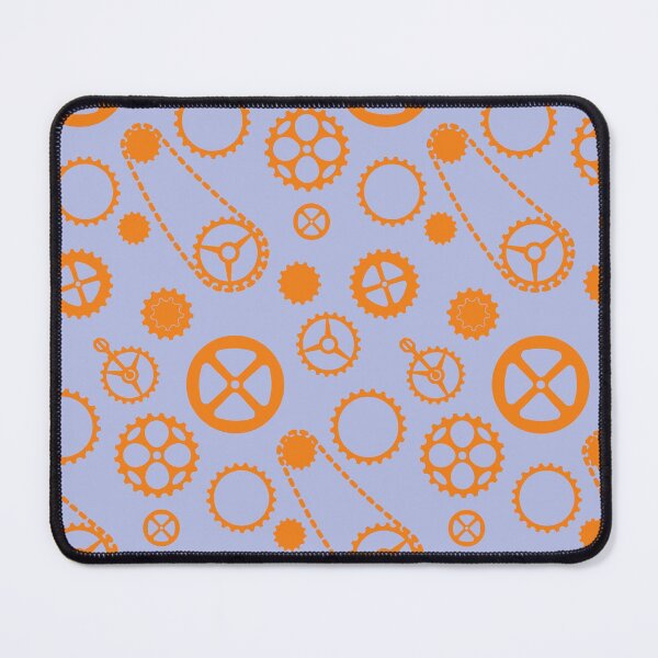 Item preview, Chain rings pattern orange on blue background designed and sold by shushunya13.