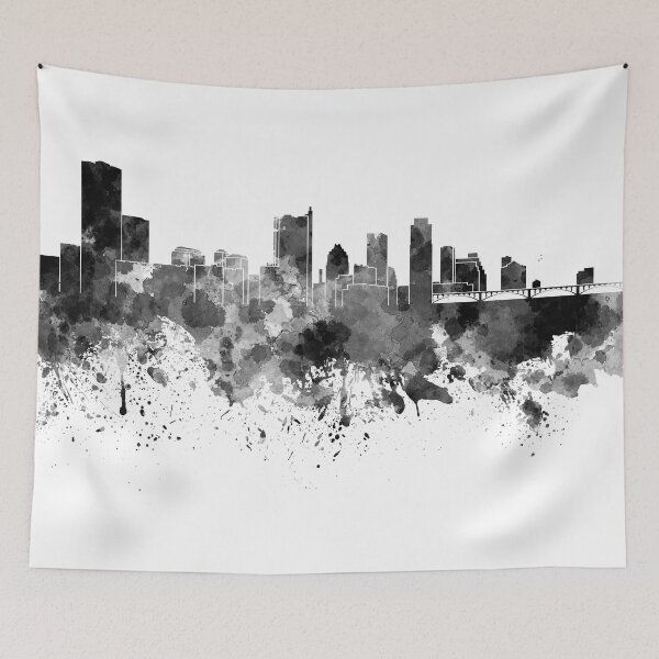 Item preview, Austin skyline in black watercolor designed and sold by paulrommer.