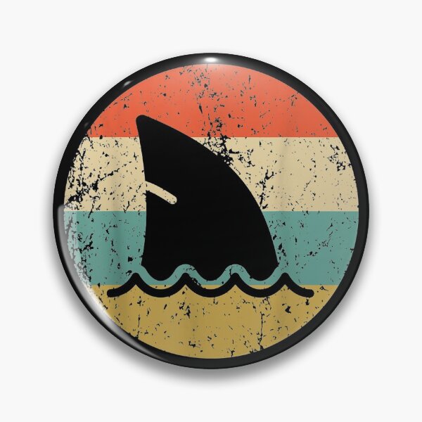Artikelvorschau, Das Shark Fin Retro Style Shark Simple Symbol entworfen und verkauft von taylobarucau97.