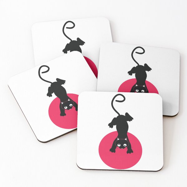 Item preview, Black cat with confused eyes framed on a pink cercle designed and sold by vikyky.