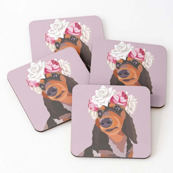 Item preview, Dachshund Flower Crown Dog Portrait Digital Illustration designed and sold by sherylwylie.