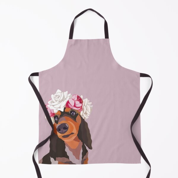 Artikelvorschau, Dackel Flower Crown Hundeportrait digitale Illustration entworfen und verkauft von sherylwylie.