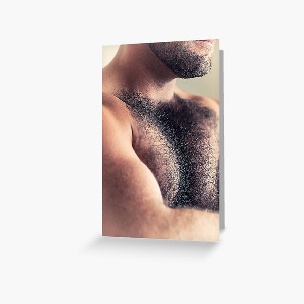 Pablo - Chest & Beard / Hairy male showing deep, dark chest hair and beard Greeting Card