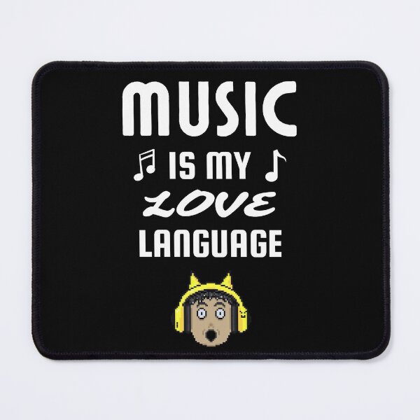 Item preview, Music is my love language - music is better than folks - Headphone galore pattern designed and sold by For the love of Pixels.